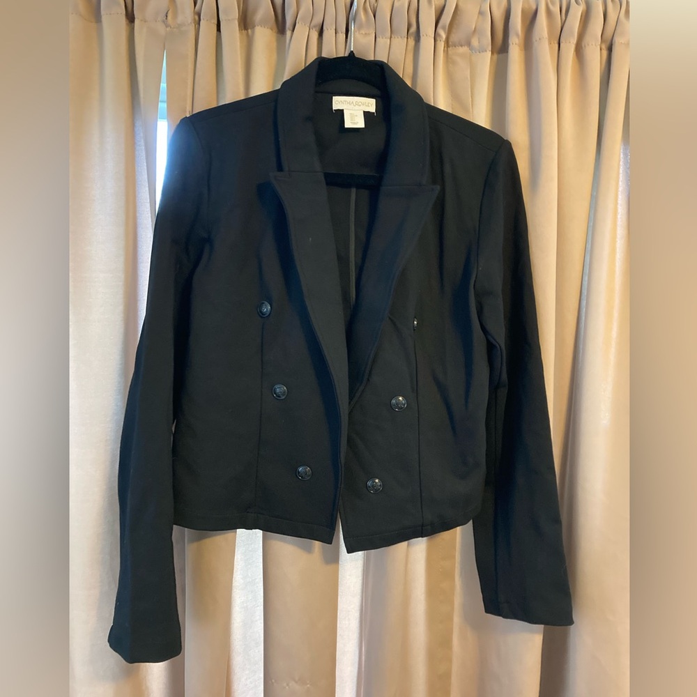 Black Double-Breasted Women's Jacket